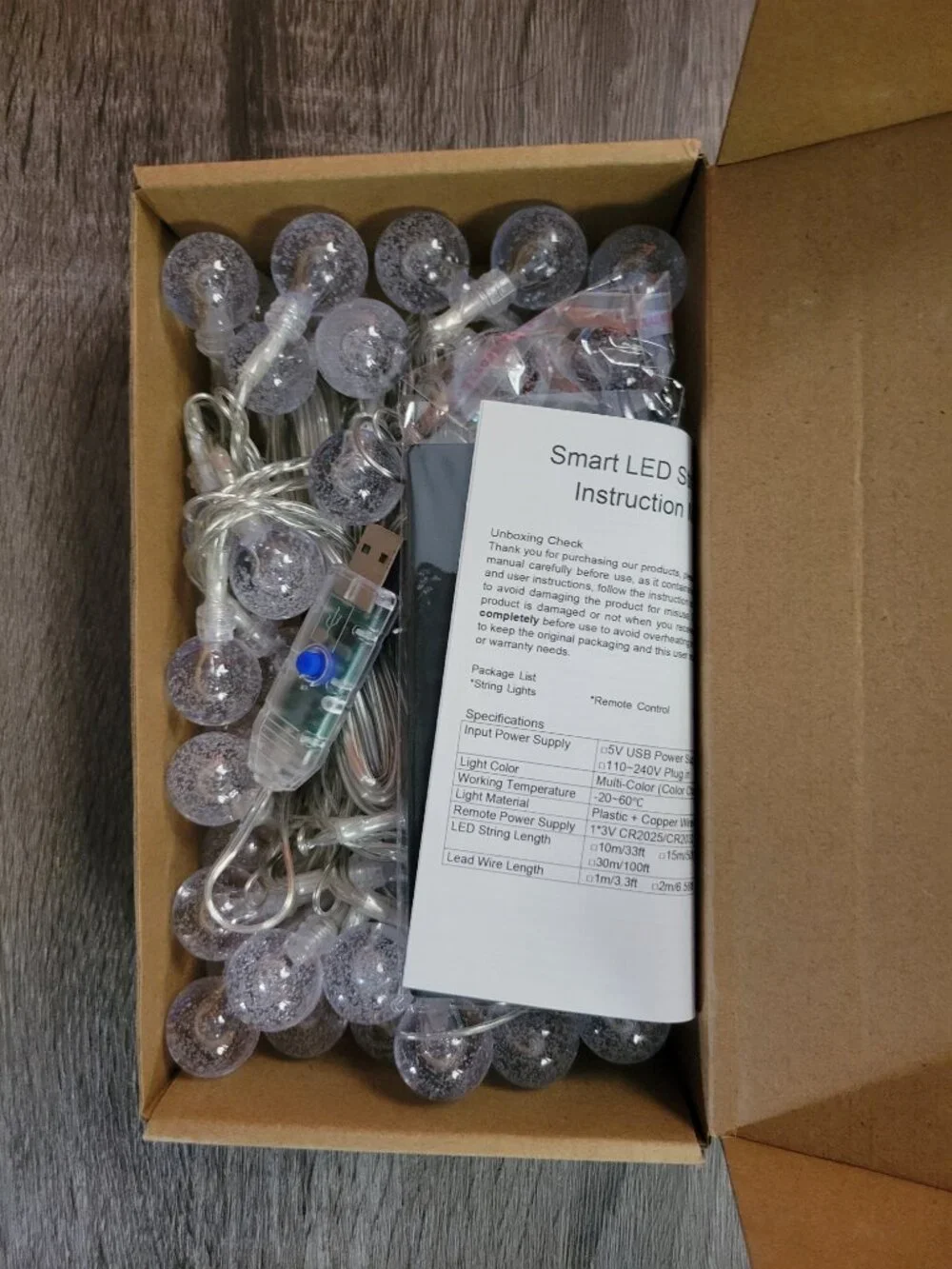 Smart Color Changing Fairy String Lights, USB, 33FT 60LED APP Control, NIB